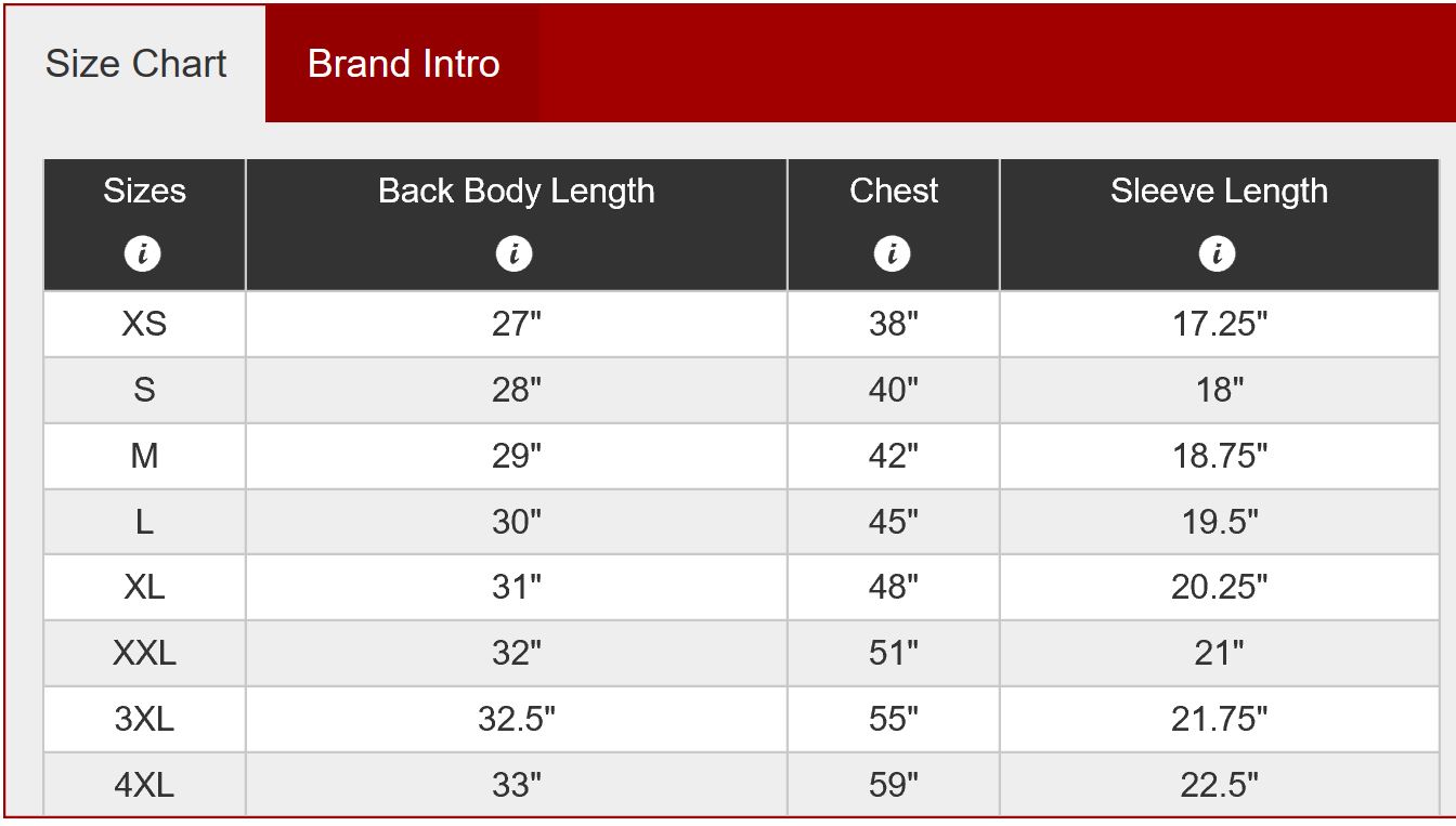 District Made 130 size chart – Kindness Club International